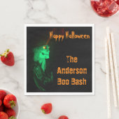 バイクもしくは自転車に乗る人ビリーハロウィーンスケルトンブラック&オレンジ スタンダードランチョンナプキン (インサイチュ)