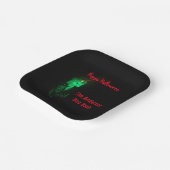 バイクもしくは自転車に乗る人ビリーハロウィーンスケルトンブラック&レッド ペーパープレート (傾斜あり)