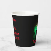 バイクもしくは自転車に乗る人ビリーハロウィーンスケルトンブラック&レッド 紙コップ (左)