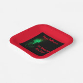 バイクもしくは自転車に乗る人ビリーハロウィーンスケルトンブラッドレッド&ブラック ペーパープレート (傾斜あり)