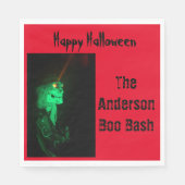 バイクもしくは自転車に乗る人ビリーハロウィーン骨格血レッド スタンダードランチョンナプキン (正面)