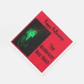 バイクもしくは自転車に乗る人ビリーハロウィーン骨格血レッド スタンダードランチョンナプキン (角)