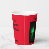 バイクもしくは自転車に乗る人ビリーハロウィーン骨格血レッド 紙コップ (右)