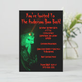 バイクもしくは自転車に乗る人ビリーブラックアンドレッドハローウィンパーティ 招待状 (スタンド正面)