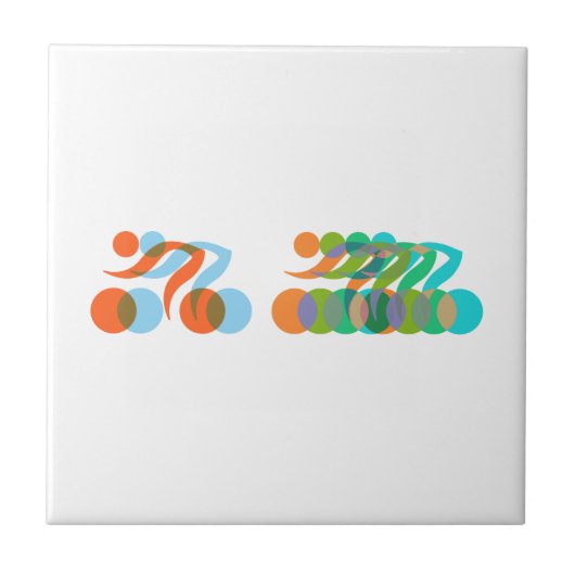 バイクもしくは自転車に乗る人フリーク タイル (正面)