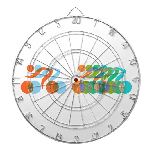 バイクもしくは自転車に乗る人フリーク ダーツボード (正面)