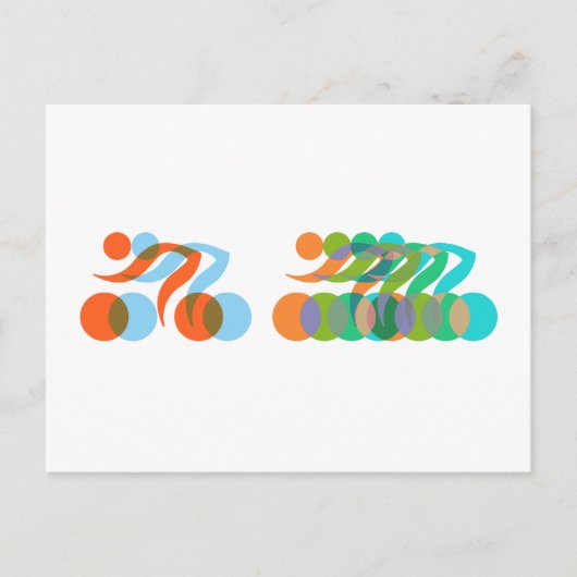 バイクもしくは自転車に乗る人フリーク ポストカード (正面)