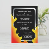 バイクもしくは自転車に乗る人フレイムシルバーフレ結婚ームの～招待状 招待状 (スタンド正面)