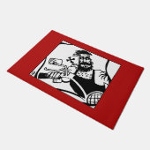 バイクもしくは自転車に乗る人ブラックとレッドのdoormat ドアマット (アングル)