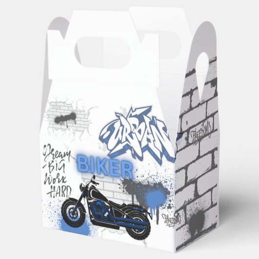 バイクもしくは自転車に乗る人ブルーバイク&グラフィティ フェイバーボックス (オープン)