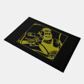 バイクもしくは自転車に乗る人ブロイエローと黒のdoormat ドアマット (アングル)