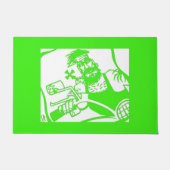 バイクもしくは自転車に乗る人ブログリーンdoormat ドアマット (正面)