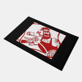 バイクもしくは自転車に乗る人ブロレッドとブラックdoormat ドアマット (アングル)