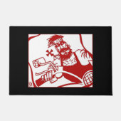 バイクもしくは自転車に乗る人ブロレッドとブラックdoormat ドアマット (正面)