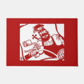 バイクもしくは自転車に乗る人ブロレッドdoormat ドアマット (正面)