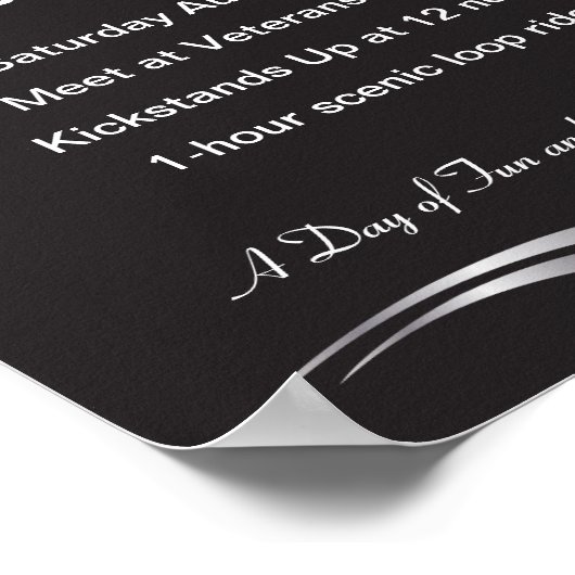 バイクもしくは自転車に乗る人メモリアルライドの招待 ポスター (角)