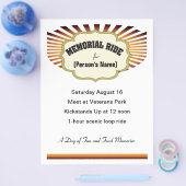 バイクもしくは自転車に乗る人メモリアルライド日が差すこと招待チラシ チラシ (シングル)