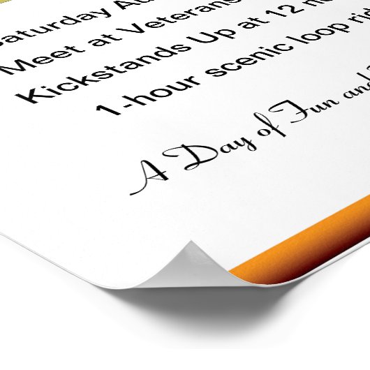 バイクもしくは自転車に乗る人メモリアルライド日が差すこと招待 ポスター (角)