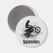 バイクもしくは自転車に乗る人モトクロスダートバイクもしくは自転車に乗る人マッド(ばちゃばちゃ)跳ねる マグネット (正面/裏面)