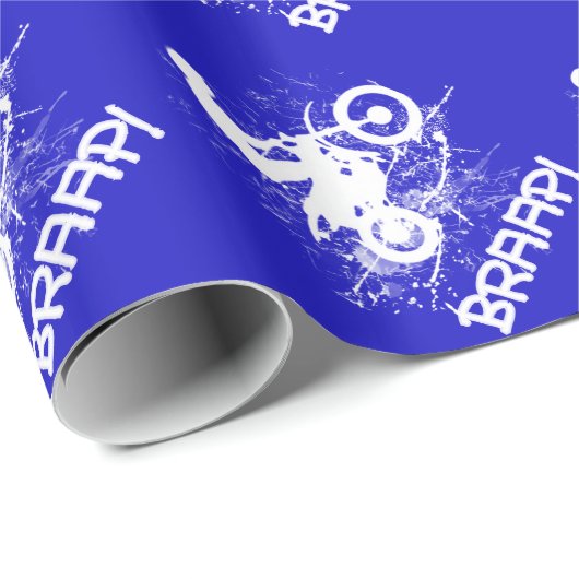 バイクもしくは自転車に乗る人モトクロスダートバイクもしくは自転車に乗る人マッド（ばちゃばちゃ）跳ねる ラッピングペーパー (ロールコーナー)