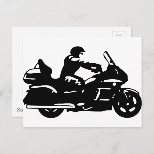 バイクもしくは自転車に乗る人モーターサイクルモトゴールドウイング ポストカード (正面/裏面)