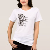 バイクもしくは自転車に乗る人ヴィンテージバイクTシャツ トライブレンドＴシャツ (正面)