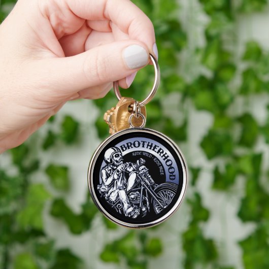 バイクもしくは自転車に乗る人兄弟キーチェーン キーホルダー (手)