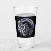 バイクもしくは自転車に乗る人兄弟愛ブラック タンブラーグラス (裏面)