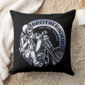 バイクもしくは自転車に乗る人兄弟 クッション (ブランケット)