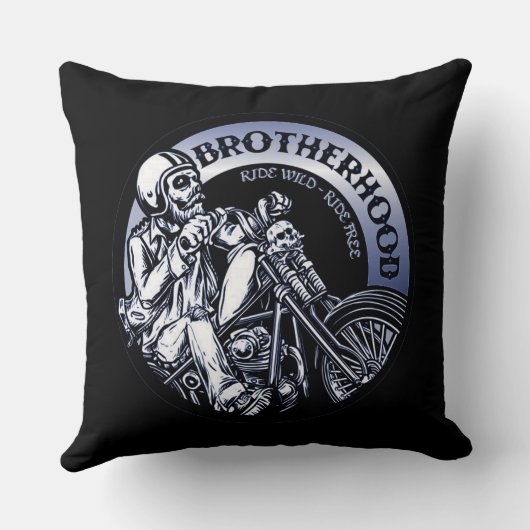 バイクもしくは自転車に乗る人兄弟 クッション (裏面)