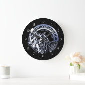 バイクもしくは自転車に乗る人兄弟 ラージ壁時計 (ホーム)