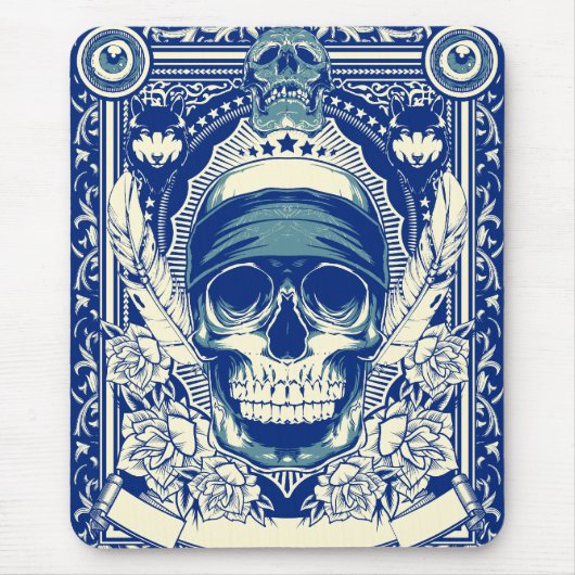 バイクもしくは自転車に乗る人口 マウスパッド (正面)