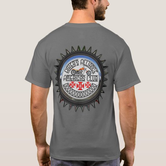 バイクもしくは自転車に乗る人同盟アメリカバイクもしくは自転車に乗る人Tシャツ Tシャツ (裏面)