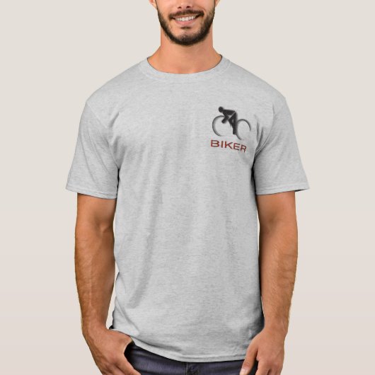 バイクもしくは自転車に乗る人小型t tシャツ (正面)