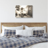 バイクもしくは自転車に乗る人少年 キャンバスプリント (インサイチュ (寝室))