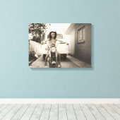 バイクもしくは自転車に乗る人少年 キャンバスプリント (インサイチュ (ウッドフロア))