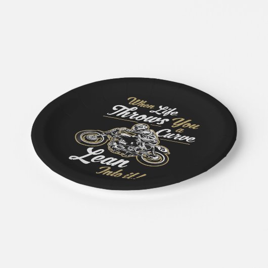 バイクもしくは自転車に乗る人引用文おもしろいの皮肉なバイクライダーギフト ペーパープレート (アングル)