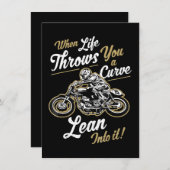 バイクもしくは自転車に乗る人引用文おもしろいの皮肉なバイクライダーギフト 招待状 (正面/裏面)