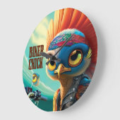 バイクもしくは自転車に乗る人時計 ラージ壁時計 (傾斜)