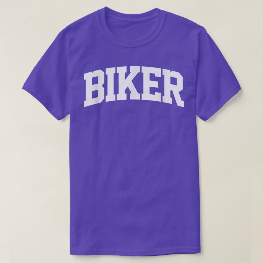 バイクもしくは自転車に乗る人服装衣装レトロカレッジアーチおもしろい Tシャツ (デザイン正面)