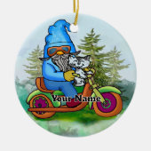 バイクもしくは自転車に乗る人格言 セラミックオーナメント (正面)