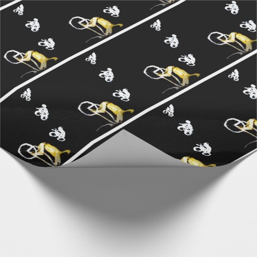 バイクもしくは自転車に乗る人熱狂するが闇に！自転車 ラッピングペーパー (角)