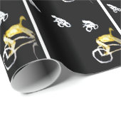 バイクもしくは自転車に乗る人熱狂するが闇に!自転車 ラッピングペーパー (ロールコーナー)