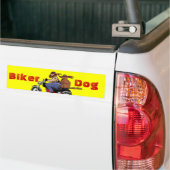 バイクもしくは自転車に乗る人犬 バンパーステッカー (トラック上)