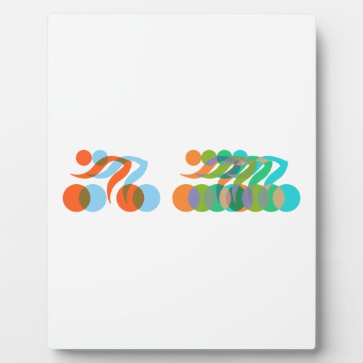 バイクもしくは自転車に乗る人狂 フォトプラーク (正面)