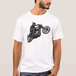 バイクもしくは自転車に乗る人猫 Tシャツ
