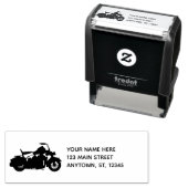 バイクもしくは自転車に乗る人用オートバイシルエット セルフインキングスタンプ (インサイチュ)