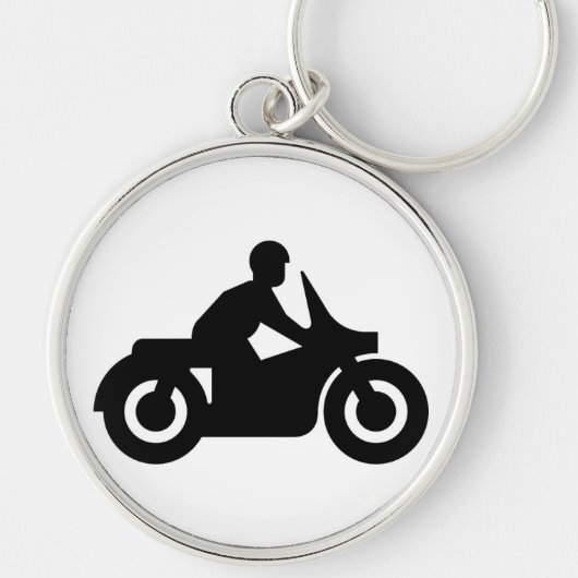 バイクもしくは自転車に乗る人男 キーホルダー (正面)
