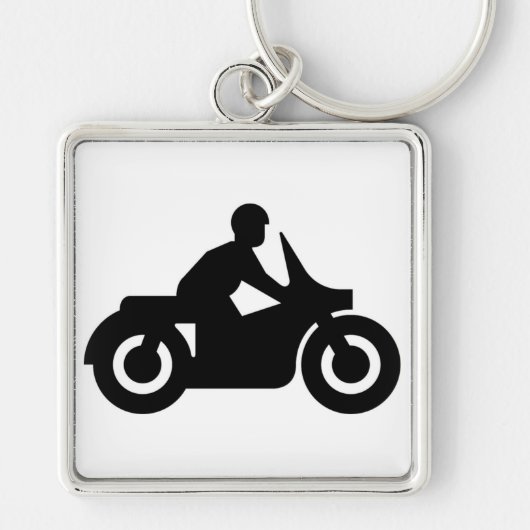 バイクもしくは自転車に乗る人男 キーホルダー (正面)