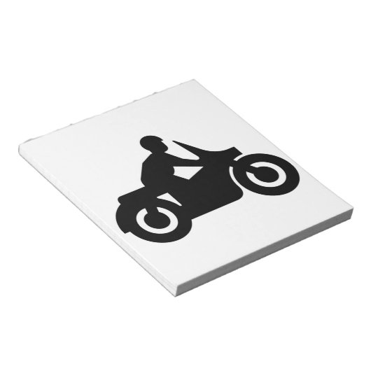 バイクもしくは自転車に乗る人男 ノートパッド (アングル)